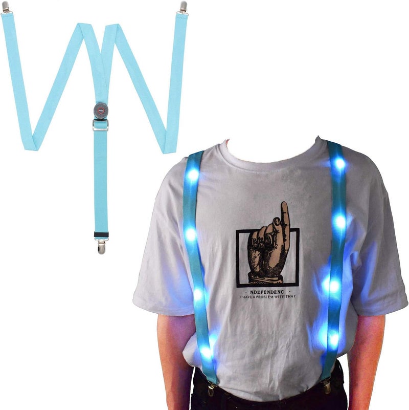 AMNQUERXUS Christmas LED Glow Light Up Suspenders Trouser Braces Y Shape Suspenders for Men Women - Image 1